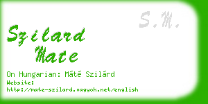 szilard mate business card