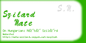 szilard mate business card